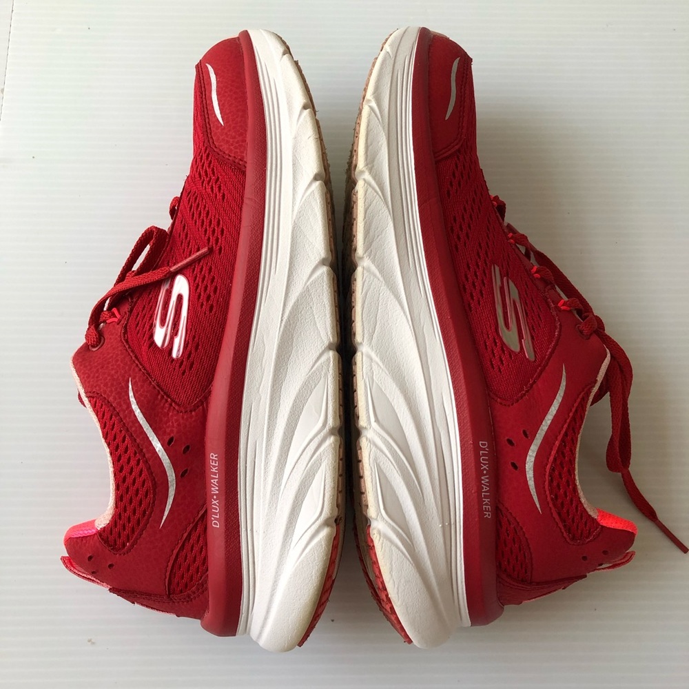 Skechers Women D’Lux Walker Red Sneakers size 9.5 - Picture 7 of 16
